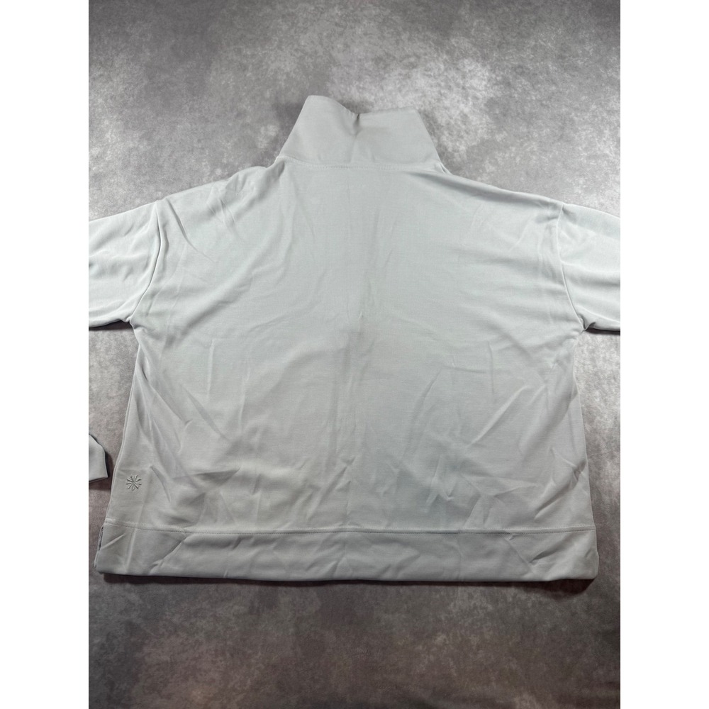Athleta Womens Quarter Zip Pullover Light Gray Mock Neck Activewear Size Large - Picture 6 of 6